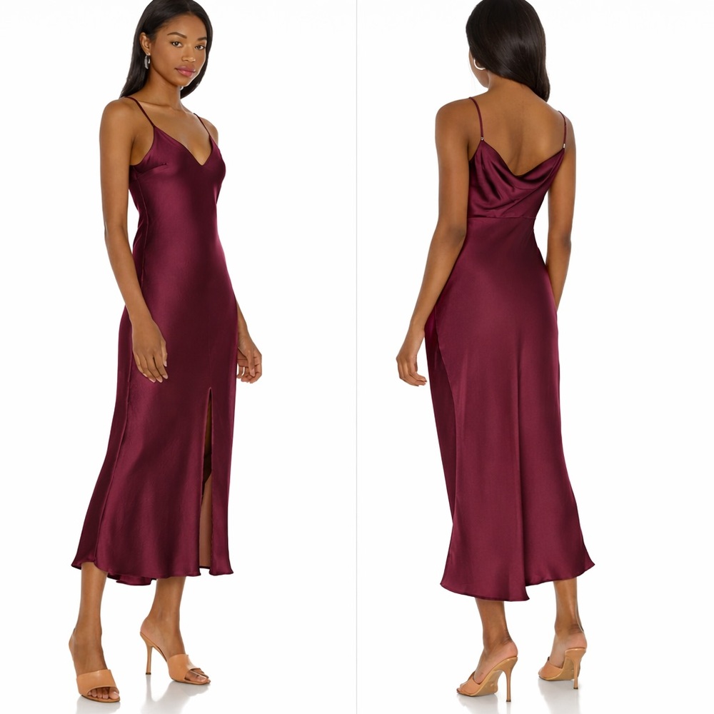 SOLD Free People Deep Burgundy Satin Dress